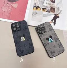高級感のある型押しミッキーマウスiPhoneケース 防落保護カバー