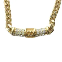 クリスチャンディオール Christian Dior ネックレス アクセサリー ロゴ ラインストーン ゴールド色 ■GY18 /MQ ■OH