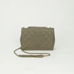シャネル CHANEL マトラッセ バッグ ショルダーバッグ ラムスキン カーキ Khaki 緑 ゴールド金具 チェーンショルダーバッグ ココマーク シングルフラップ ダブルチェーン