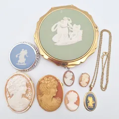 カメオ アクセサリー ウェッジウッド まとめ売り ブローチ ネックレス パーツ アンティーク WEDGWOOD ストラットン コンパクト ヴィンテージ シェル ルース vintage 【10414-】