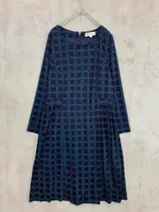 MICHEL KLEIN ミッシェルクラン 総柄 ワンピース size40/紺 ■◇ レディース