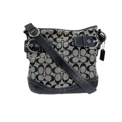 【極美品】コーチ　ショルダーバッグ　シグネチャー　キャンバス　レザー　ブラック系 極美品 COACH コーチ ショルダーバッグ キャンバス レザー