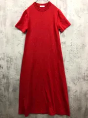 Mila Owen ミラオーウェン 半袖 Tシャツライクロングニット ワンピース size0/レッド ■◆ レディース