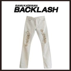 定価4.1万 イサムカタヤマバックラッシュ ストレッチ ホワイトデニム L 