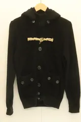 【中古】 Bark メンズダッフルコート M ダッフルニットコート Bark M 黒 ブラック