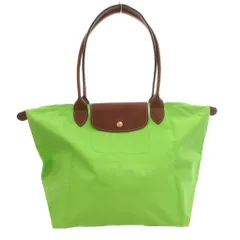 ロンシャン LONGCHAMP プリアージュ トートバッグ 手提げ コンパクト ナイロン 黄緑 茶 ブラウン /FF ■GY18