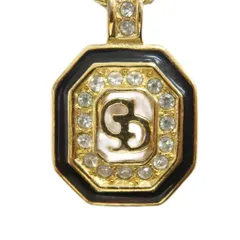 クリスチャンディオール Christian Dior ネックレス アクセサリー ペンダント ロゴ ラインストーン ゴールド色 ■GY18 /MQ ■OH