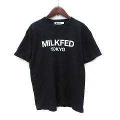 ミルクフェド MILKFED. Tシャツ カットソー 半袖 M 黒 ブラック /YI