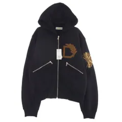 DRIES VAN NOTEN ドリスヴァンノッテン HARRINE EMB SWEAT JACKET ロゴ刺繍 ジップアップ フーディ パーカー ブラック系 ゴールド系 M【中古】のサムネイル