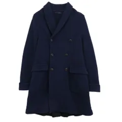LARDINI ラルディーニ IA45042 ショールカラー バックベルト ダブルブレスト チェスターコート ネイビー系 M【中古】のサムネイル