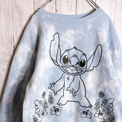 【まとめ購入大歓迎】00s Disney Vintage 古着 スティッチ stitch ブリーチ タイダイ スウェット トレーナー #y10のサムネイル