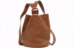 フェラガモ ヴィンテージ バックパック バッグ リュック 巾着 バケツ型 DF 21 Unisex レザー 茶 ブラウン Salvatore Ferragamo 5724hのサムネイル