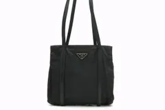 プラダ セミ ショルダー ハンドバッグ トート 三角ロゴプレート Unisex テスートナイロン 黒 ブラック PRADA 5738h