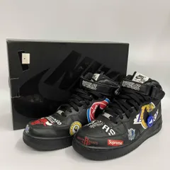 NIKEAIR FORCE 1 MID×Supreme×NBA/ナイキエアフォース1×シュプリーム×エヌビーエー/スニーカー/ブラック/チームロゴ/AQ8017-001/28.5cm