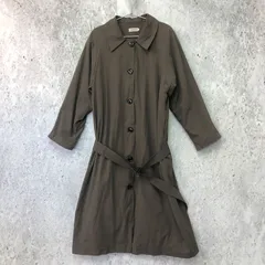 LAUIR ラウアー 裏 チェック ロング トレンチ コート ブラウン Mサイズ 〇◇☆