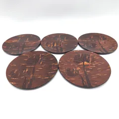 樺細工・桜皮・銘々皿・伝統工芸・5客セット・No.260401-40・梱包サイズ60