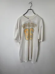 R00438｜Champion｜チャンピオン｜フットボールTシャツ｜ホワイト｜メンズXL｜コットンナイロン｜プリント｜透け感｜ナンバリング｜スポーツミックス｜ストリート｜Y2K｜90S｜古着｜USA古着｜ヴィンテージ｜フォロー割｜今期トレンド