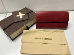 LOUIS VUITTON エピ CA2123 ポルトフォイユサラ フラップ長財布 レッド （プライベートイニシャル有り）