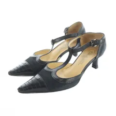 シャネル CHANEL パンプス スポインテッドトゥ スエード レザー ココマーク 36 23cm 黒 ブラック ■GY18 /MQ ■OH