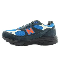 ニューバランス NEW BALANCE × キス KITH 993 Madison Square Garden Navy Princess Blue スニーカー スエード メッシュ ローカット US6 24㎝ 紺 ネイビー 青 ブルー U993MG