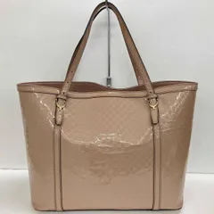 GUCCI グッチ マイクログッチシマ 309613 トートバッグ ピンク系 総柄 マイクロGG パテントレザー レディースバッグ