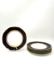♪美品♪レイノー リモージュ 金彩 コバルトブルー ディナープレート 6