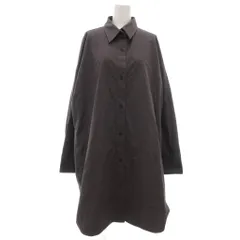 バビロン BABYLONE シャツワンピース チュニック 長袖 オーバーサイズ チャコールグレー /NU