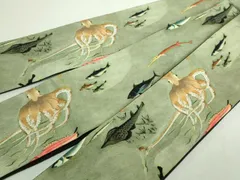 平和屋着物●極上　男性　角帯　伊藤若沖　群魚図　蛸　希少柄　やまと誂製　逸品　DZAB5576kh6