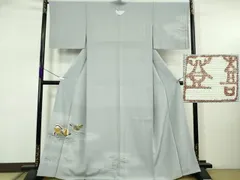 平和屋着物●極上　人間国宝・羽田登喜男　訪問着　鴛鴦　たたき染め　淡藤色地　暈し染め　金銀彩　逸品　未使用　DZAB5608kh6のサムネイル