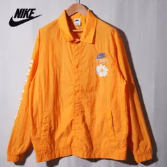 ナイキ NIKE コーチジャケット ナイロンジャケット L イエロー ロゴ刺繍 プリント ストリート スポーツミックス オーバーサイズ 古着 C630
