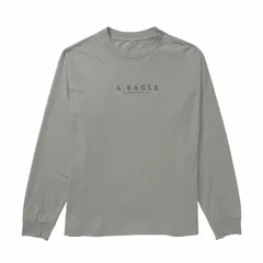 アメリカンイーグル AMERICAN EAGLE メンズ オーバーサイズフィット 長袖 グラフィックTシャツ ロンT ストーングレー