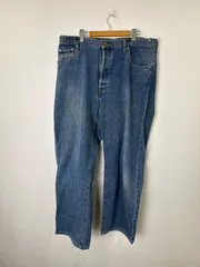 S00664｜DOUBLE RL｜ダブルアールエル｜デニムパンツ｜ブルー｜メンズXXL｜コットン｜ストレート｜ワイド｜ビッグサイズ｜ヴィンテージ加工｜アメカジ｜ストリート｜Y2K｜90S｜古着｜USA古着｜ヴィンテージ｜フォロー割｜今期トレンド