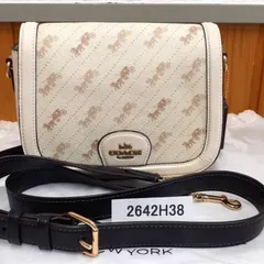 【2642H38】コーチ COACH  ホース アンド キャリッジ ドットプリント サドルバッグ 中古
