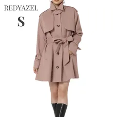 REDYAZEL スタンドカラーショートコート ピンク Sサイズ 新品未使用 レディアゼル コート レディース 通勤 お出かけ かわいい 大人 2WAYのサムネイル
