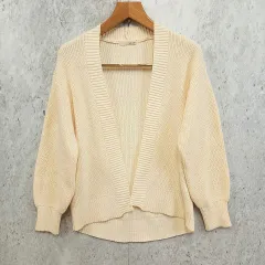 SHOO LA RUE シューラルー 洗える ざっくり編み ニット トッパー カーディガン 羽織り シンプル アイボリー Fサイズ ◎、〇□