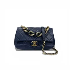 シャネル CHANEL バッグ ショルダーバッグ ネイビー ゴールド マトラッセ ココマーク チェーン ターンロック 2WAY