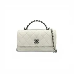 シャネル CHANEL バッグ ショルダーバッグ ラムスキン ホワイト シルバー マトラッセ ココマーク チェーン ターンロック 2WAY