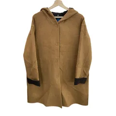 186005 LANVIN ランバン アンゴラ フーデットコート ブラウン 40のサムネイル