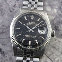 W72⃝ロレックス デイトジャスト ピンクゴールドコンビ6305 赤黒 