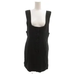 セオリー Theory 美品 ジャンパースカート 2 黒 ブラック 無地 スクエアネック ノースリーブ ショート丈 /SJ ■GY06