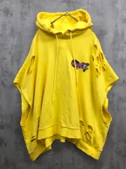 PUNYUS プニュズ 渡辺直美 PNYW0002956 ワニ刺繍ショート丈ノースリパーカー プルオーバー size4/イエロー ■■ レディース