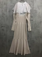 snidel スナイデル SWNO231011 スクエアカラー ニット ワンピース sizeONE/ベージュ ■■ レディース