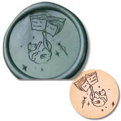 techichidou シーリングスタンプ ヘッド 猫になる魔法 猫 25mm 真鍮製 封蝋 シーリングワックス スタンプ 付け替え レター メッセージ カード 結婚式 招待状 封筒 手帳 デコレーション 文房具 ハンドメイド ギフト おしゃれ アンティーク 