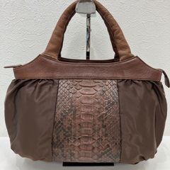 エキゾチックレザー ハンドバッグ ショルダーバッグ ブラウン 22-TP 
