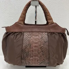 1779　IBIZA　イビザ　イビサ　ハンドバッグ　トートバッグ　ブラウン　レザー　ナイロン　レディース　ポケット多数　シンプル　きれいめ