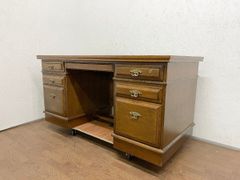 美品 送料込 カリモク コロニアル 両袖デスク テーブル 書斎 オフィス