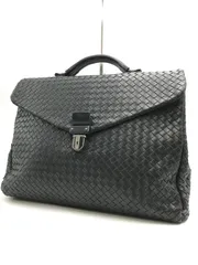 希少　Bottega Veneta　ボッテガヴェネタ　ビジネスバッグ　イントレチャート　レザー　ブラック系　　1225のサムネイル