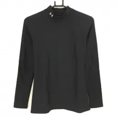 【美品】アンダーアーマー ハイネックインナーシャツ 黒 ネックロゴ ストレッチ レディース XL ゴルフウェア UNDER ARMOUR