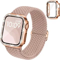 314R492  Apple Watchと互換性のあるバンド(ダークピンク＆ローズゴールド)