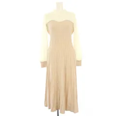 プロポーション ボディドレッシング PROPORTION BODY DRESSING 23SS ビスチェドッキングニットワンピース ミモレ ロング 長袖 M アイボリー ピンク 121-3140312 /HN ■JS